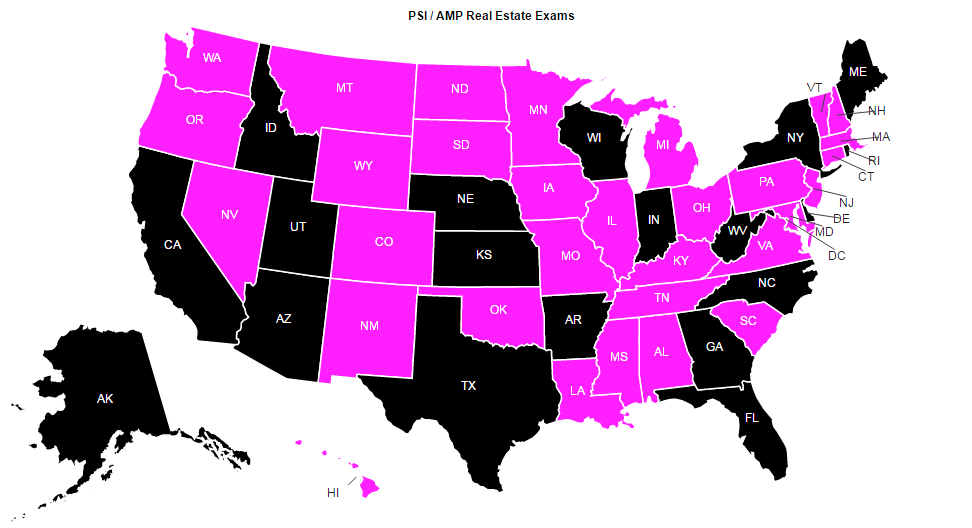 PSI-AMP Broker Education States Map